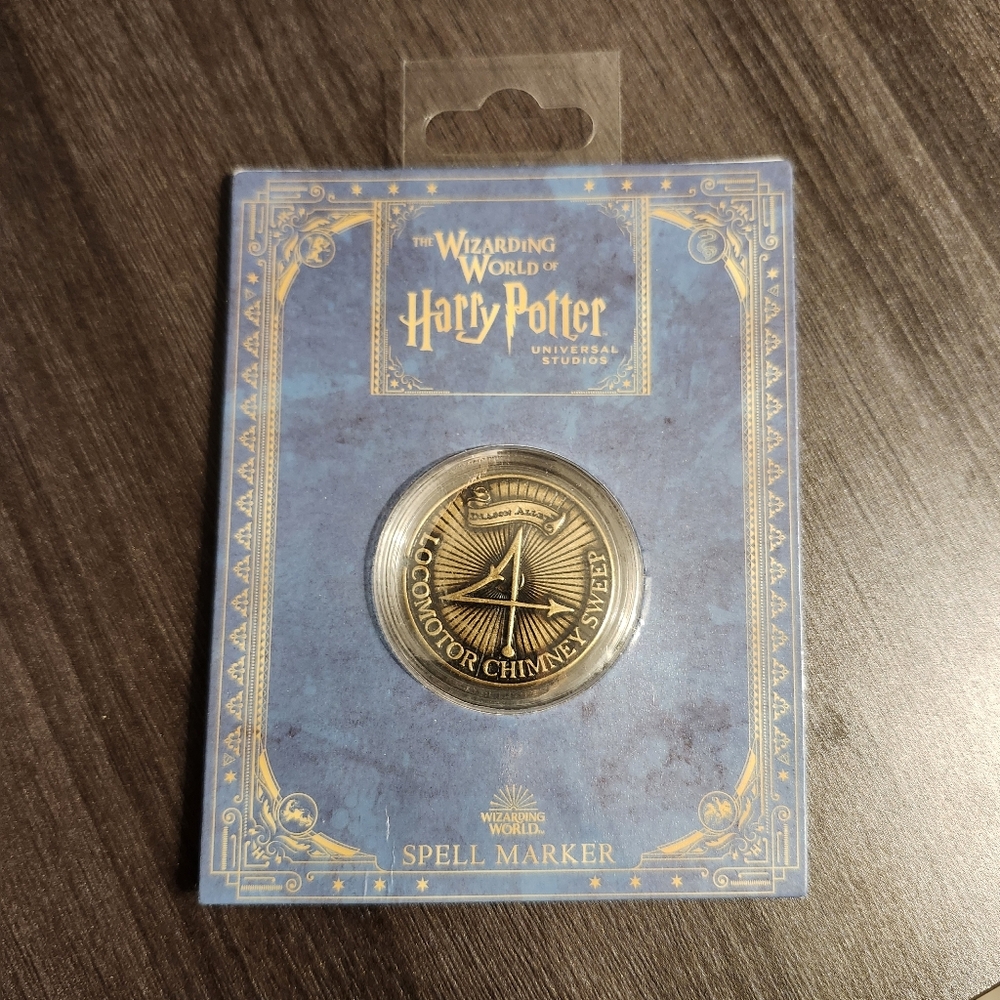 Harry Potter Spell Marker Coin Diagon Alley Locomotor Chimney Sweep Collectible